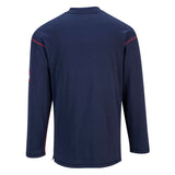 PORTWEST Navy Long Sleeve FR Henley T Shirt FR02NV