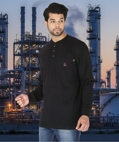 Forge FR Black Henley Shirt MFHNLY-004-BLK