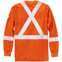 Thumbnail for Orange Long Sleeve Shirt 2'' Segmented Silver Reflective Tape FR0310OH