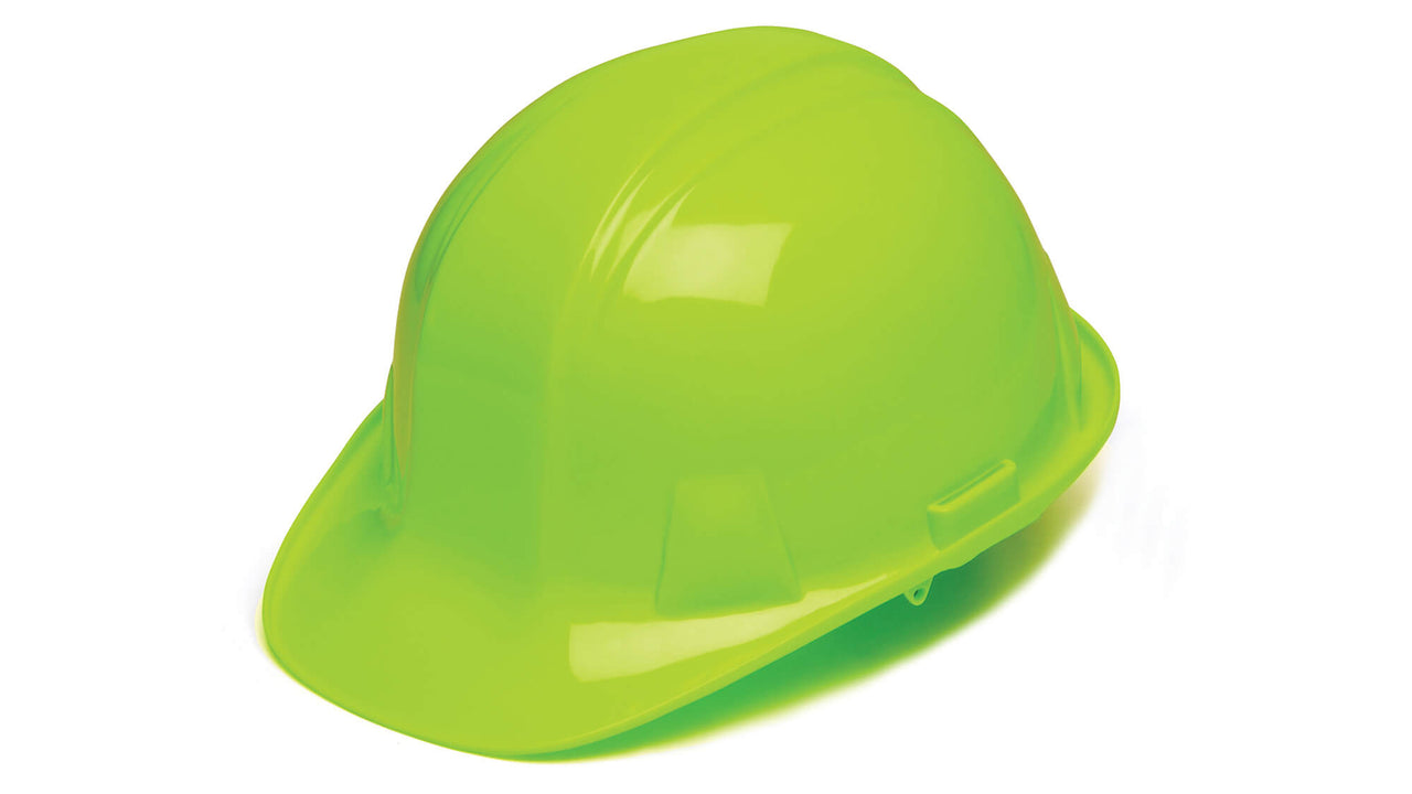 Pyramex Hi Vis Lime SL Standard Hard Hat 4 Point HP14131