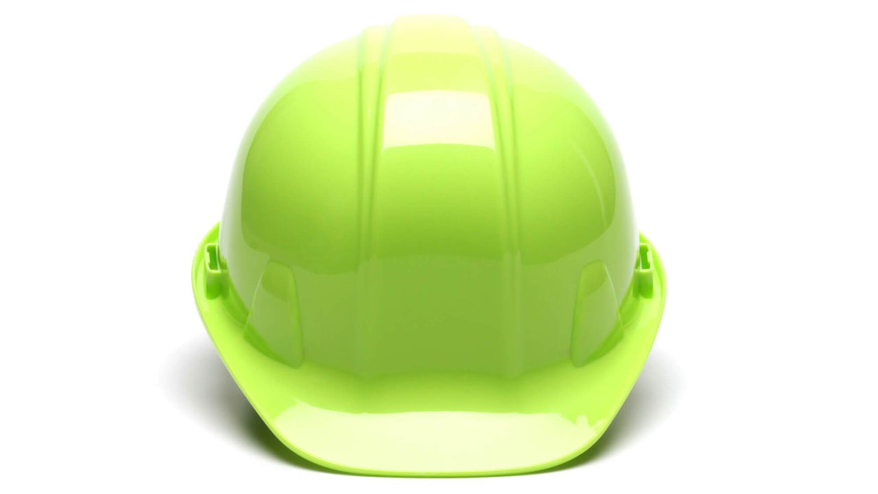 Pyramex Hi Vis Lime SL Standard Hard Hat 4 Point HP14131