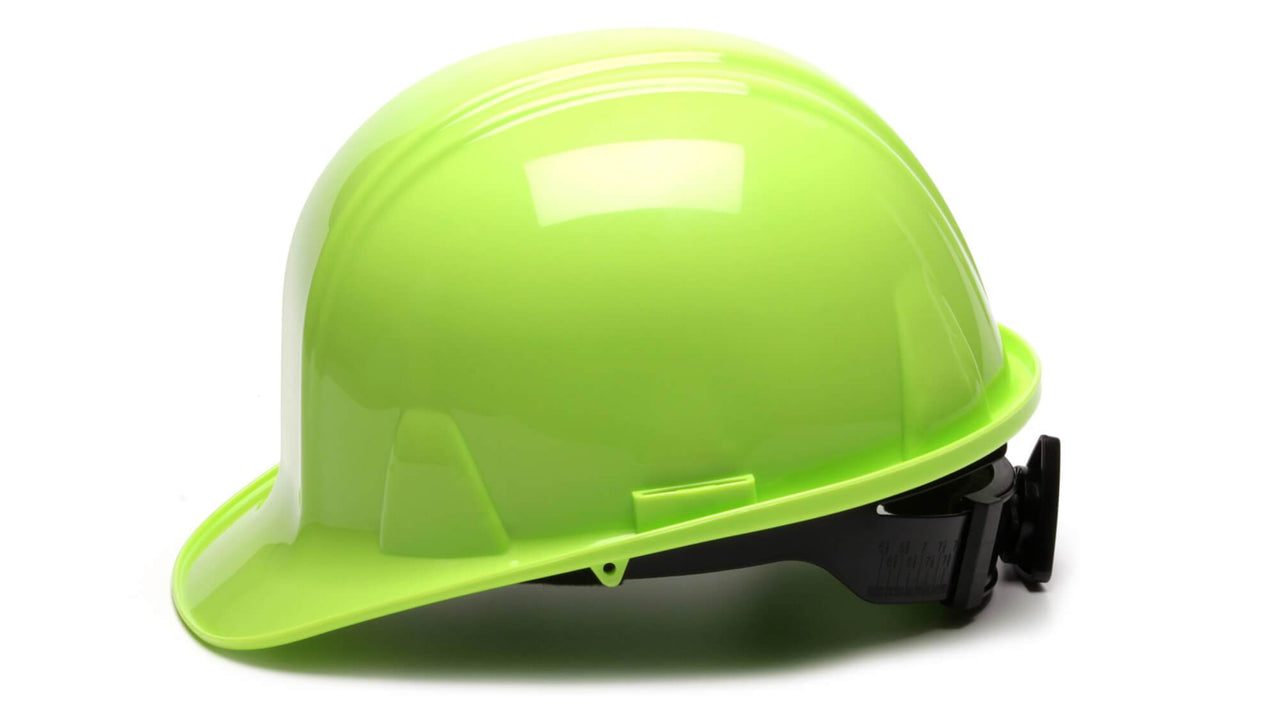 Pyramex Hi Vis Lime SL Standard Hard Hat 4 Point HP14131