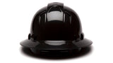Pyramex Black Ridgeline Full Brim 4 Pt Ratchet Suspension HP54111