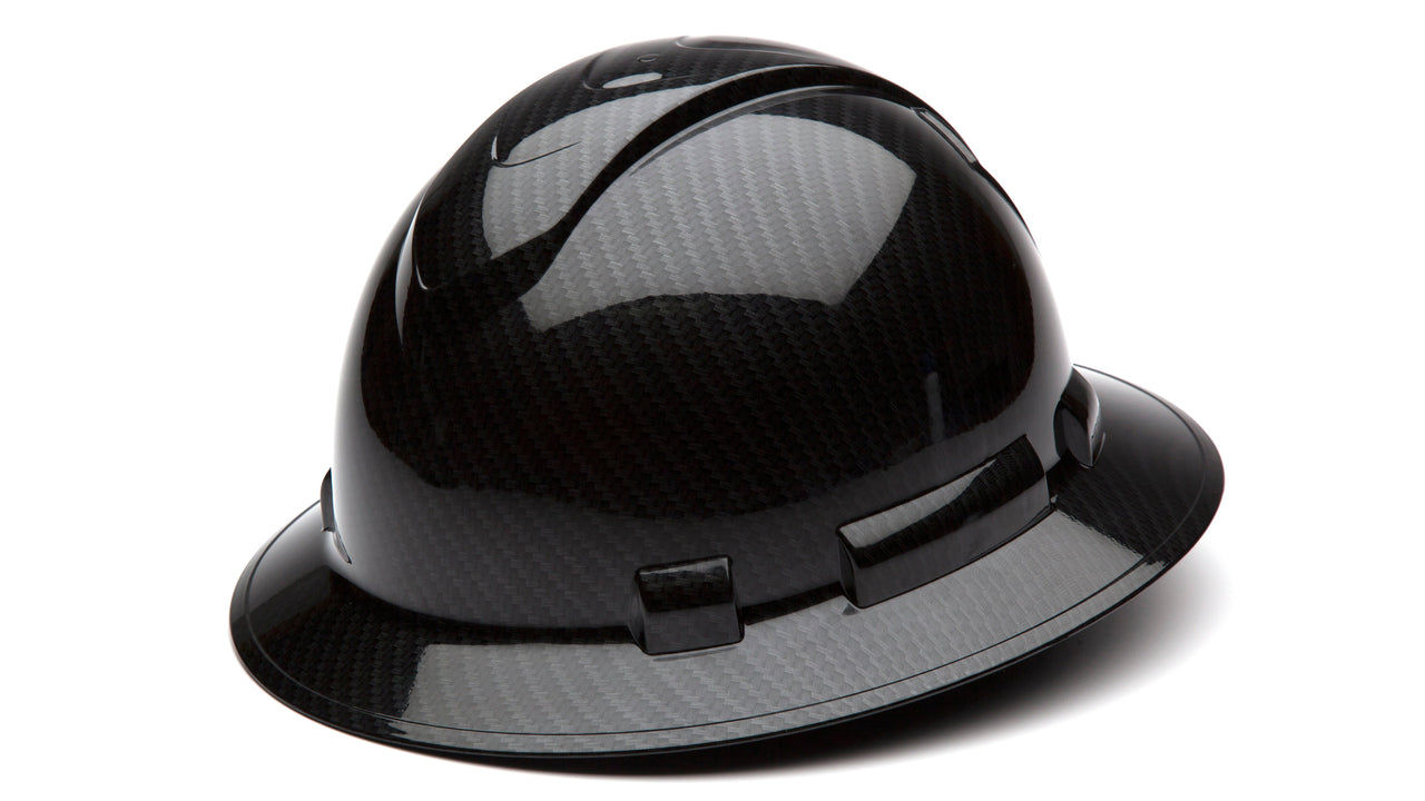 Shiny Black Graphite Ridgeline Full Brim Hard Hat