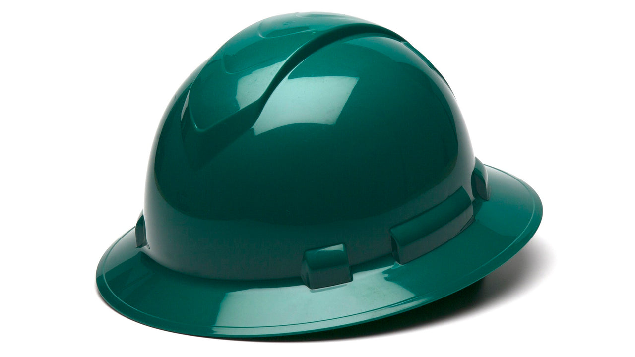 Pyramex Green Ridgeline Full Brim 4 Pt Ratchet Suspension HP54135