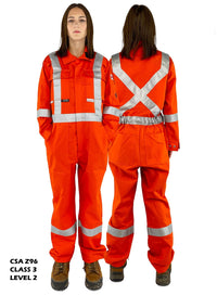 Thumbnail for Premium Orange FR Coveralls Hi-Vis Class 3 Level 2