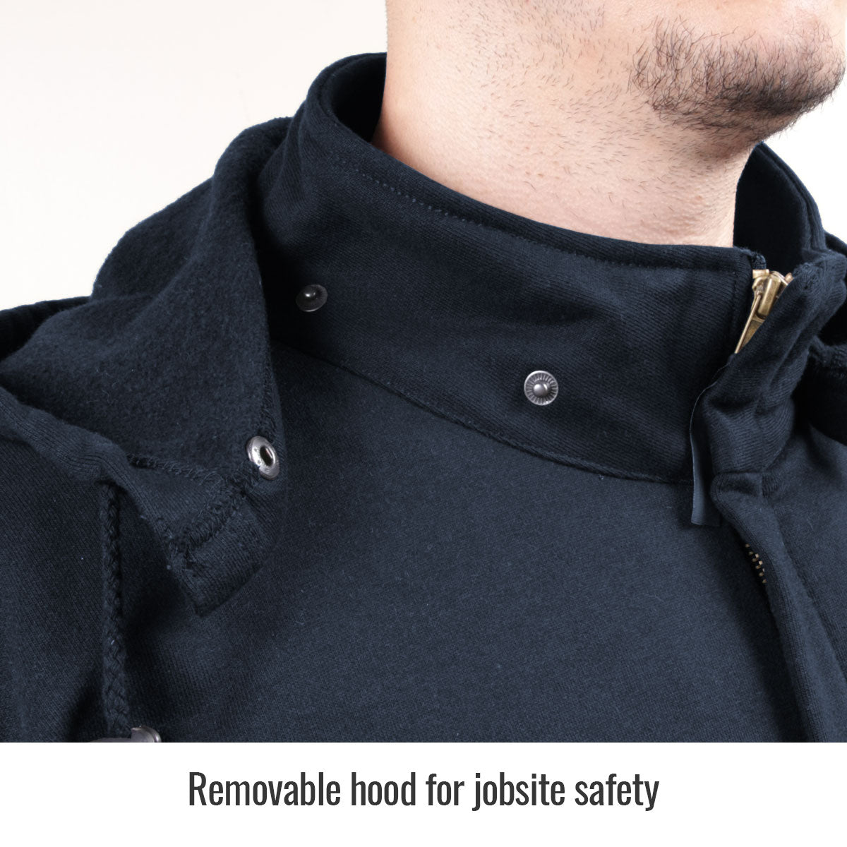 Black Stallion JF3530-NV AR/FR Cotton Full-Zip Hooded Sweatshirt
