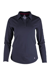 Thumbnail for Women's LAPCO FR Navy 6oz. 93/7 Blend Knit Polo Shirt L-SPFR6NY