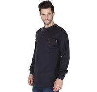 Thumbnail for Forge FR Navy Blue Henley Shirt MFHNLY-004-NAVY