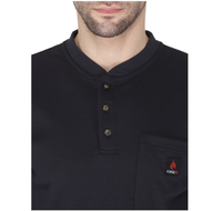 Thumbnail for Forge FR Navy Blue Henley Shirt MFHNLY-004-NAVY