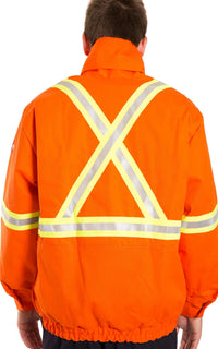 Thumbnail for 3 in 1 Premium Orange AR/FR Insulated Bomber Jacket w/CSA Striping